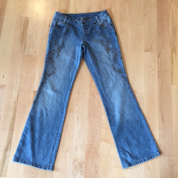 HARLEY DAVIDSON | Studded Embroidered Jeans - Picture 1 of 10